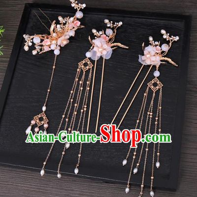 Traditional Chinese Hanfu Hairpins Handmade Ancient Princess Hair Accessories Complete Set for Women