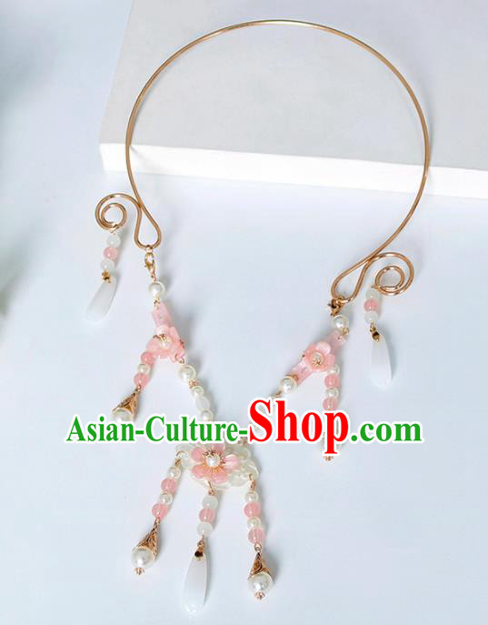 Chinese Traditional Handmade Hanfu Shell Necklace Ancient Princess Necklet Accessories for Women Chinese Traditional Handmade Hanfu Shell Necklace Ancient Princess Necklet Accessories for Women