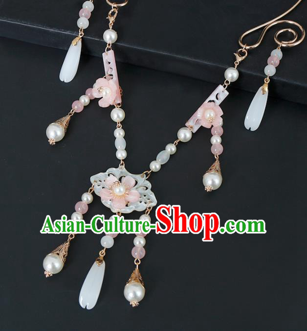 Chinese Traditional Handmade Hanfu Shell Necklace Ancient Princess Necklet Accessories for Women Chinese Traditional Handmade Hanfu Shell Necklace Ancient Princess Necklet Accessories for Women