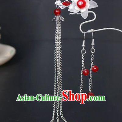 Traditional Chinese Hanfu Crane Tassel Hairpin Handmade Ancient Princess Hair Accessories for Women