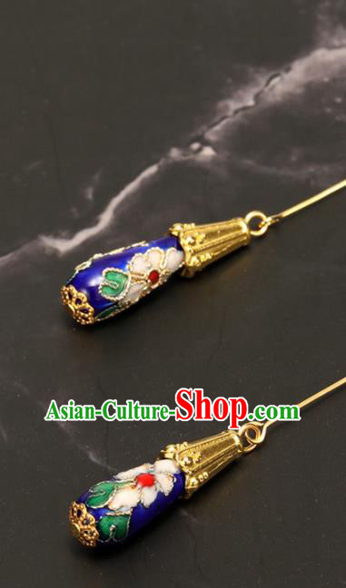 Chinese Traditional Handmade Hanfu Cloisonne Earrings Ancient Princess Ear Accessories for Women Chinese Traditional Handmade Hanfu Cloisonne Earrings Ancient Princess Ear Accessories for Women