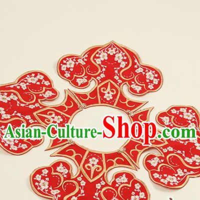 Traditional Chinese Hanfu Embroidered Red Cloud Shoulder Handmade Ancient Princess Cape Accessories for Women