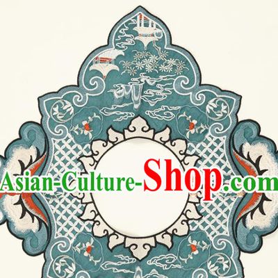 Traditional Chinese Hanfu Embroidered Green Cloud Shoulder Handmade Ancient Princess Cape Accessories for Women
