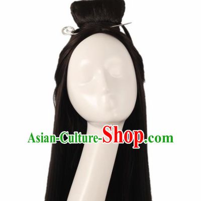 Chinese Traditional Song Dynasty Court Princess Wigs Ancient Fairy Wig Sheath for Women