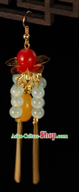 Traditional Chinese Hanfu Yellow Earrings Handmade Ancient Princess Ear Accessories for Women Traditional Chinese Hanfu Yellow Earrings Handmade Ancient Princess Ear Accessories for Women