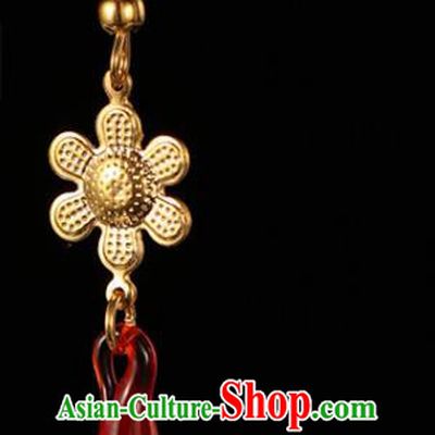 Traditional Chinese Hanfu Red Earrings Handmade Ancient Princess Ear Accessories for Women