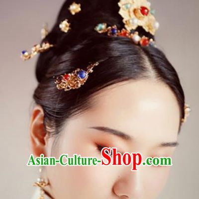 Chinese Traditional Ming Dynasty Wedding Hair Comb Hairpins Ancient Princess Hair Accessories for Women