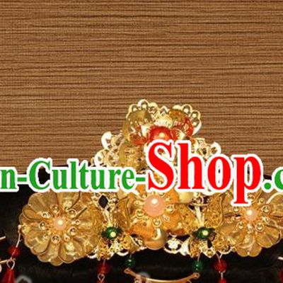 Traditional Chinese Qing Dynasty Imperial Consort Wigs and Hairpins Ancient Court Lady Hair Accessories for Women