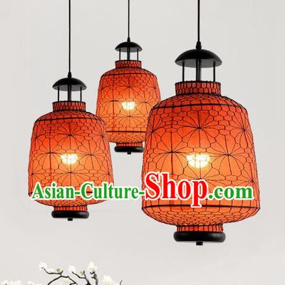 Chinese Traditional Iron Orange Hanging Lantern Handmade Lamp Palace Lanterns