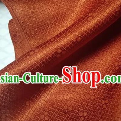 Chinese Traditional Jacquard Orange Silk Fabric Mulberry Silk Fabric Hanfu Dress Material