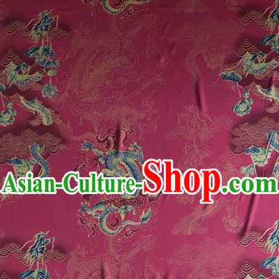 Chinese Traditional Phoenix Pattern Wine Red Silk Fabric Mulberry Silk Fabric Hanfu Dress Material