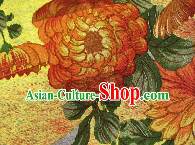 Chinese Traditional Chrysanthemum Pattern Yellow Silk Fabric Mulberry Silk Fabric Hanfu Dress Material Chinese Traditional Chrysanthemum Pattern Yellow Silk Fabric Mulberry Silk Fabric Hanfu Dress Material