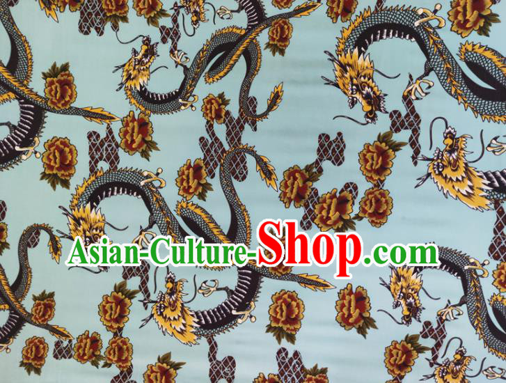 Chinese Traditional Dragon Pattern Light Blue Silk Fabric Mulberry Silk Fabric Hanfu Dress Material Chinese Traditional Dragon Pattern Light Blue Silk Fabric Mulberry Silk Fabric Hanfu Dress Material