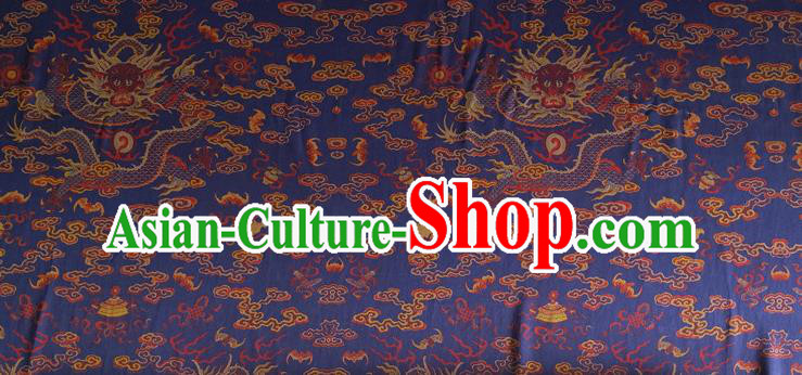 Chinese Traditional Cloud Dragon Pattern Blue Silk Fabric Mulberry Silk Fabric Hanfu Dress Material Chinese Traditional Cloud Dragon Pattern Blue Silk Fabric Mulberry Silk Fabric Hanfu Dress Material
