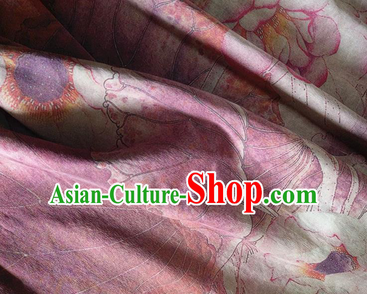 Chinese Traditional Lotus Pattern Deep Pink Silk Fabric Mulberry Silk Fabric Hanfu Dress Material Chinese Traditional Lotus Pattern Deep Pink Silk Fabric Mulberry Silk Fabric Hanfu Dress Material