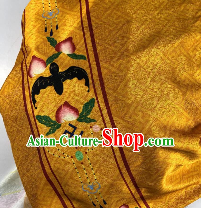 Chinese Traditional Peach Pattern Ginger Brocade Hanfu Fabric Silk Fabric Hanfu Dress Material Chinese Traditional Peach Pattern Ginger Brocade Hanfu Fabric Silk Fabric Hanfu Dress Material