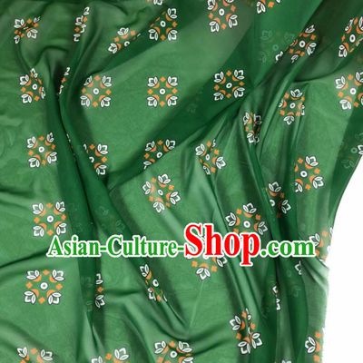 Chinese Traditional Classical Pattern Green Chiffon Fabric Silk Fabric Hanfu Dress Material