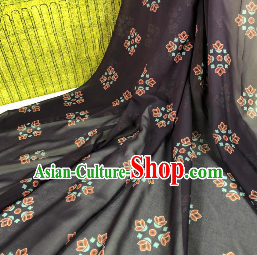 Chinese Traditional Classical Pattern Deep Purple Chiffon Fabric Silk Fabric Hanfu Dress Material Chinese Traditional Classical Pattern Deep Purple Chiffon Fabric Silk Fabric Hanfu Dress Material