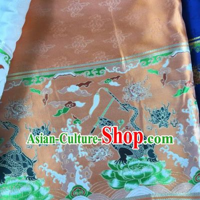 Chinese Traditional Tortoise Pattern Carrot Brocade Hanfu Fabric Silk Fabric Hanfu Dress Material