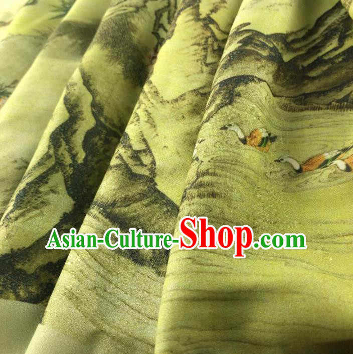 Chinese Traditional Classical Peach Blossom Pattern Green Flax Fabric Silk Fabric Hanfu Dress Material Chinese Traditional Classical Peach Blossom Pattern Green Flax Fabric Silk Fabric Hanfu Dress Material