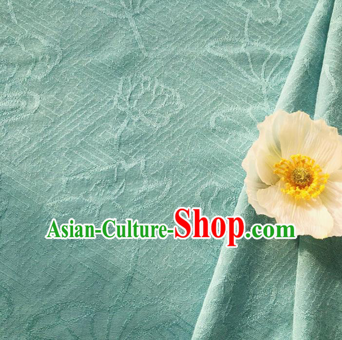 Chinese Traditional Classical Lotus Pattern Green Cotton Fabric Imitation Silk Fabric Hanfu Dress Material Chinese Traditional Classical Lotus Pattern Green Cotton Fabric Imitation Silk Fabric Hanfu Dress Material