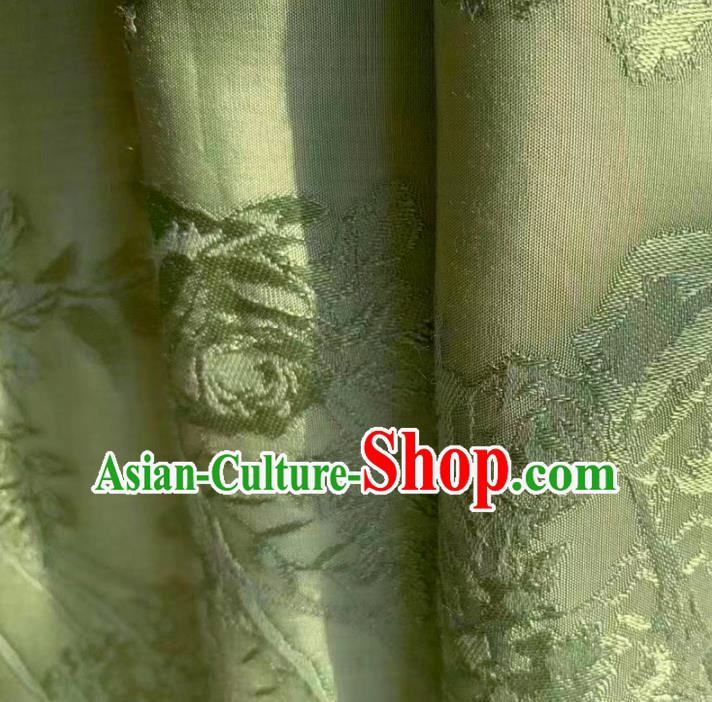 Chinese Traditional Classical Peony Pattern Green Cotton Fabric Imitation Silk Fabric Hanfu Dress Material Chinese Traditional Classical Peony Pattern Green Cotton Fabric Imitation Silk Fabric Hanfu Dress Material