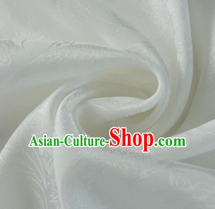 Chinese Traditional Pattern White Chiffon Hanfu Fabric Silk Fabric Hanfu Dress Material Chinese Traditional Pattern White Chiffon Hanfu Fabric Silk Fabric Hanfu Dress Material