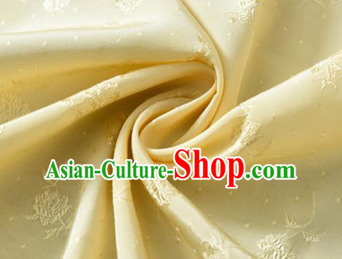 Chinese Traditional Classical Flowers Pattern Yellow Cotton Fabric Imitation Silk Fabric Hanfu Dress Material Chinese Traditional Classical Flowers Pattern Yellow Cotton Fabric Imitation Silk Fabric Hanfu Dress Material