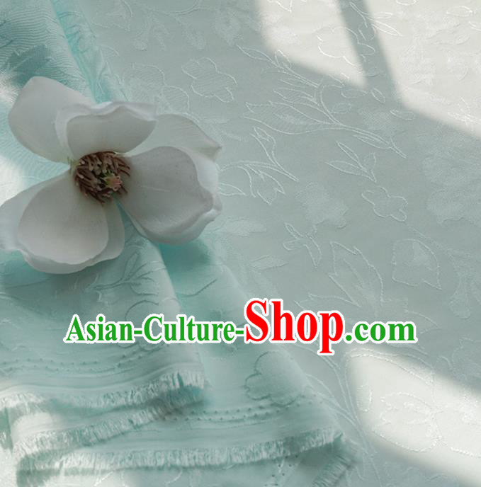 Chinese Traditional Classical Pattern Light Blue Cotton Fabric Imitation Silk Fabric Hanfu Dress Material Chinese Traditional Classical Pattern Light Blue Cotton Fabric Imitation Silk Fabric Hanfu Dress Material