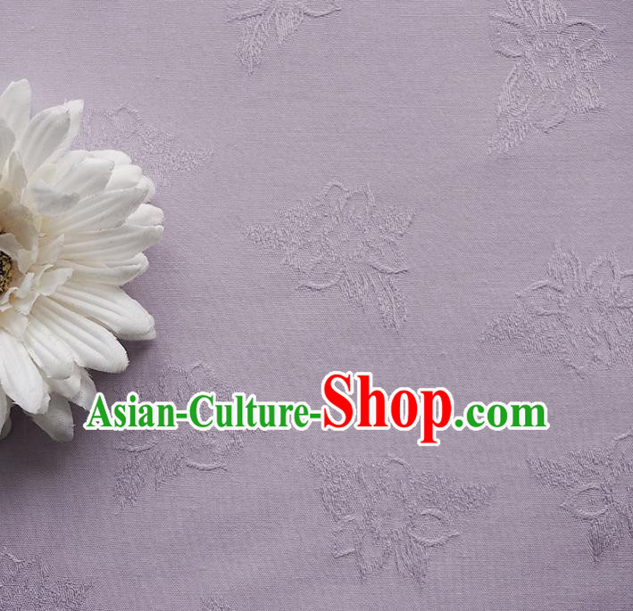 Chinese Traditional Classical Jacquard Pattern Lilac Cotton Fabric Imitation Silk Fabric Hanfu Dress Material