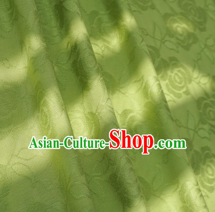 Chinese Traditional Classical Roses Pattern Green Cotton Fabric Imitation Silk Fabric Hanfu Dress Material Chinese Traditional Classical Roses Pattern Green Cotton Fabric Imitation Silk Fabric Hanfu Dress Material