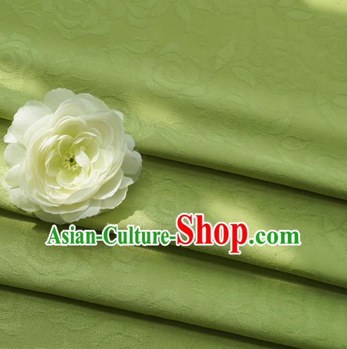 Chinese Traditional Classical Roses Pattern Green Cotton Fabric Imitation Silk Fabric Hanfu Dress Material Chinese Traditional Classical Roses Pattern Green Cotton Fabric Imitation Silk Fabric Hanfu Dress Material