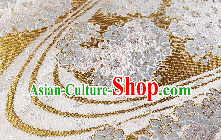 Japanese Traditional Hydrangea Pattern Kimono Golden Brocade Fabric Tapestry Satin Fabric Nishijin Material Japanese Traditional Hydrangea Pattern Kimono Golden Brocade Fabric Tapestry Satin Fabric Nishijin Material