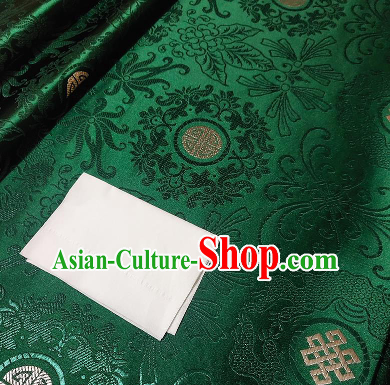 Chinese Traditional Classical Pattern Deep Green Brocade Fabric Silk Satin Fabric Tang Suit Material Chinese Traditional Classical Pattern Deep Green Brocade Fabric Silk Satin Fabric Tang Suit Material