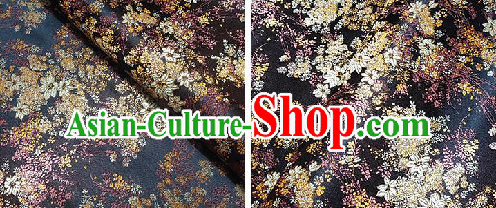 Japanese Traditional Pattern Kimono Black Brocade Fabric Tapestry Satin Fabric Nishijin Material Japanese Traditional Pattern Kimono Black Brocade Fabric Tapestry Satin Fabric Nishijin Material