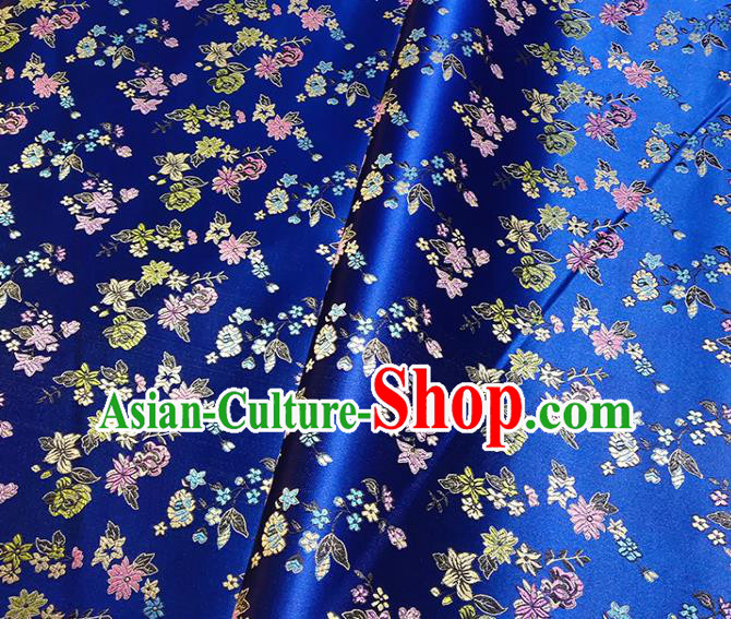 Chinese Traditional Flowers Pattern Royalblue Brocade Fabric Silk Satin Fabric Hanfu Material Chinese Traditional Flowers Pattern Royalblue Brocade Fabric Silk Satin Fabric Hanfu Material