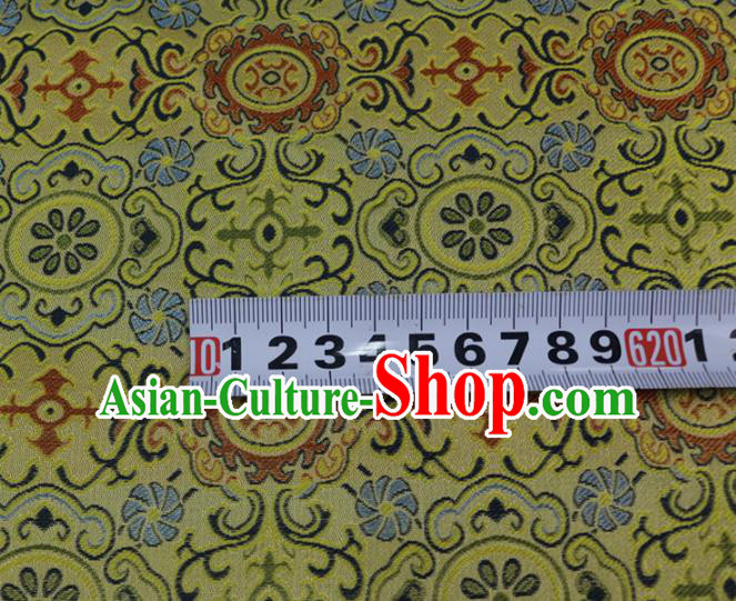 Chinese Traditional Rich Pattern Yellow Brocade Fabric Silk Satin Fabric Hanfu Material Chinese Traditional Rich Pattern Yellow Brocade Fabric Silk Satin Fabric Hanfu Material