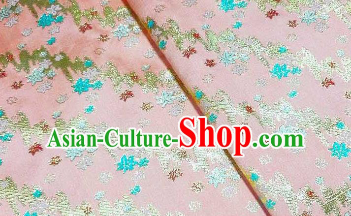 Japanese Traditional Maple Leaf Pattern Kimono Pink Brocade Fabric Tapestry Satin Fabric Nishijin Material Japanese Traditional Maple Leaf Pattern Kimono Pink Brocade Fabric Tapestry Satin Fabric Nishijin Material