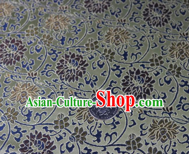 Chinese Traditional Twine Lotus Pattern Grey Brocade Fabric Silk Satin Fabric Hanfu Material Chinese Traditional Twine Lotus Pattern Grey Brocade Fabric Silk Satin Fabric Hanfu Material