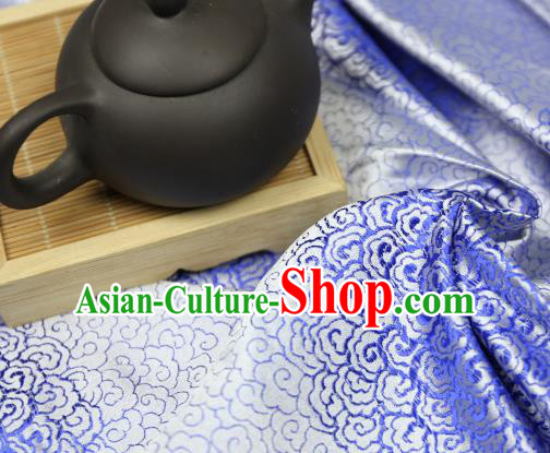 Chinese Traditional Auspicious Clouds Pattern Blue Brocade Fabric Silk Satin Fabric Hanfu Material Chinese Traditional Auspicious Clouds Pattern Blue Brocade Fabric Silk Satin Fabric Hanfu Material
