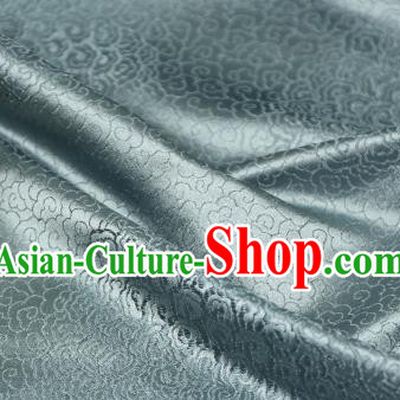 Chinese Traditional Auspicious Clouds Pattern Grey Blue Brocade Fabric Silk Satin Fabric Hanfu Material