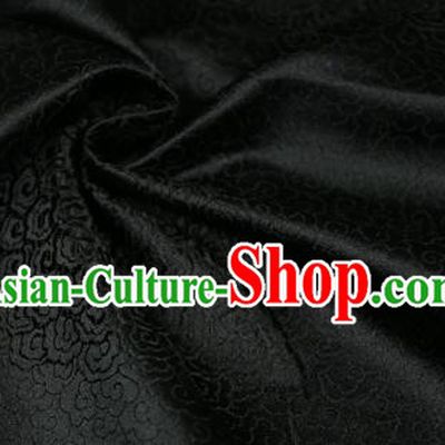 Chinese Traditional Auspicious Clouds Pattern Black Brocade Fabric Silk Satin Fabric Hanfu Material