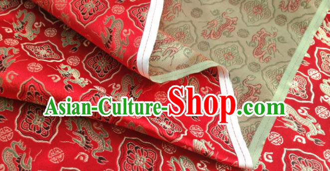 Chinese Traditional Lucky Dragon Pattern Red Brocade Fabric Silk Satin Fabric Hanfu Material Chinese Traditional Lucky Dragon Pattern Red Brocade Fabric Silk Satin Fabric Hanfu Material