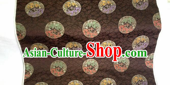 Chinese Traditional Round Dragon Pattern Brown Brocade Fabric Silk Tapestry Satin Fabric Hanfu Material Chinese Traditional Round Dragon Pattern Brown Brocade Fabric Silk Tapestry Satin Fabric Hanfu Material
