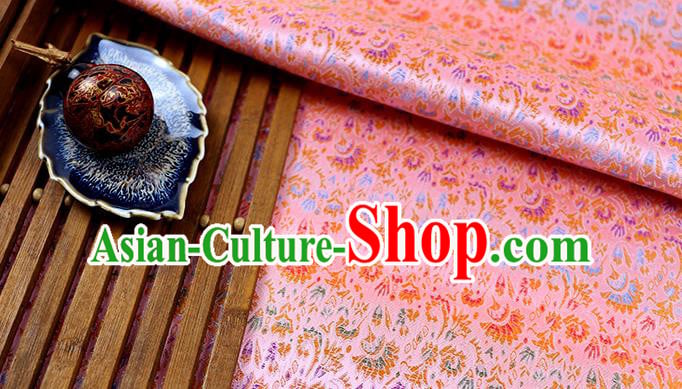 Chinese Traditional Celosia Cristata Pattern Pink Brocade Fabric Silk Tapestry Satin Fabric Hanfu Material Chinese Traditional Celosia Cristata Pattern Pink Brocade Fabric Silk Tapestry Satin Fabric Hanfu Material