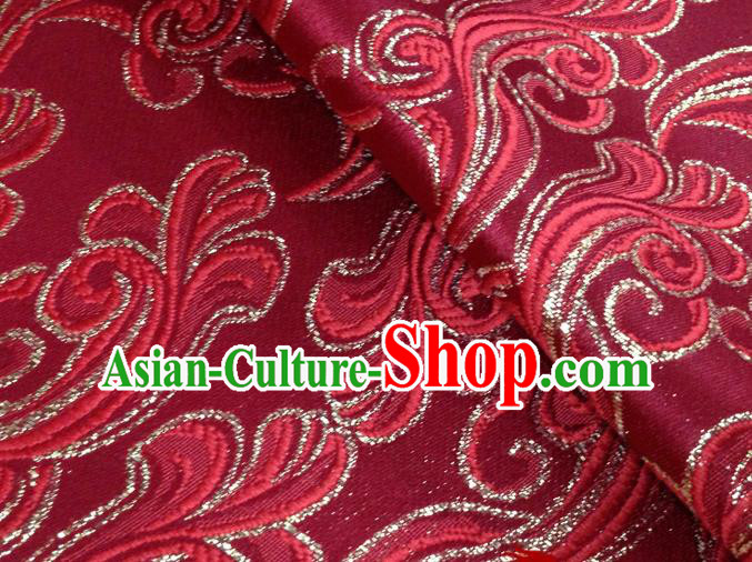 Chinese Traditional Clouds Pattern Dark Red Brocade Fabric Silk Tapestry Satin Fabric Hanfu Material Chinese Traditional Clouds Pattern Dark Red Brocade Fabric Silk Tapestry Satin Fabric Hanfu Material