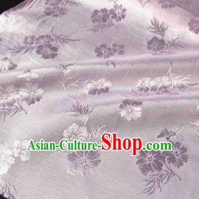 Chinese Traditional Flowers Pattern Pink Silk Fabric Hanfu Brocade Material