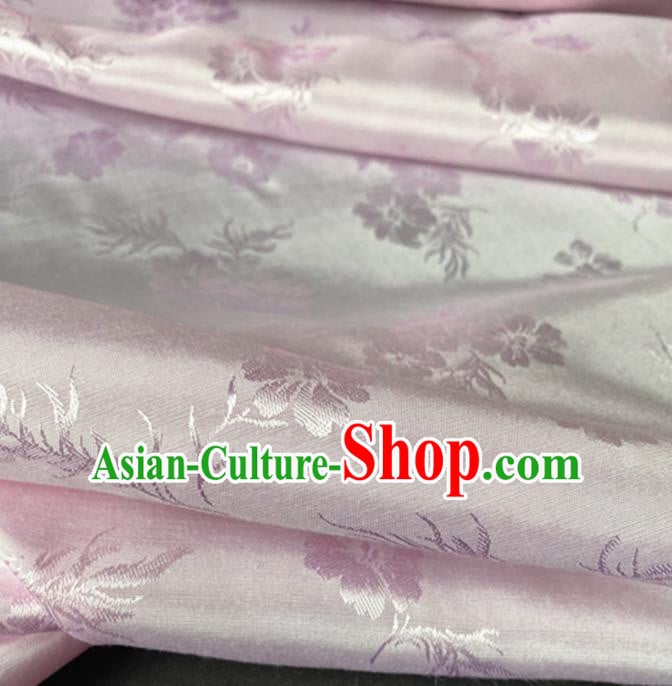 Chinese Traditional Flowers Pattern Pink Silk Fabric Hanfu Brocade Material Chinese Traditional Flowers Pattern Pink Silk Fabric Hanfu Brocade Material