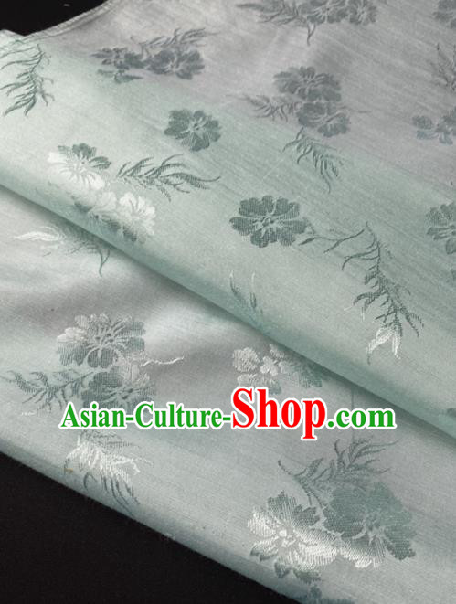 Chinese Traditional Flowers Pattern Light Green Silk Fabric Hanfu Brocade Material Chinese Traditional Flowers Pattern Light Green Silk Fabric Hanfu Brocade Material