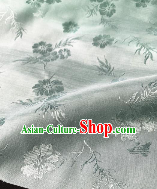 Chinese Traditional Flowers Pattern Light Green Silk Fabric Hanfu Brocade Material Chinese Traditional Flowers Pattern Light Green Silk Fabric Hanfu Brocade Material